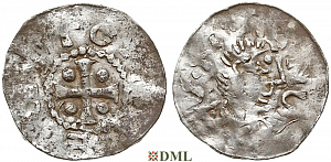 Денарий, Германия, Франкония, Otto III (983-1002), м.д. Wurzburg, Dbg. 856