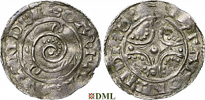 Денарий, Дания, Hardeknut (1035-1042), м.д. Lund, Hbg. 1