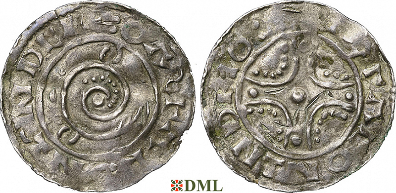 Денарий, Дания, Hardeknut (1035-1042), м.д. Lund, Hbg. 1