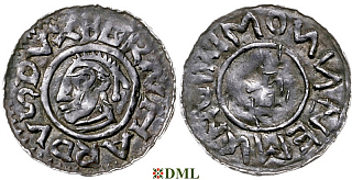 Денарий, Германия, Саксония, Bernhard I (973-1011), м.д. Luneburg, Dbg. 585