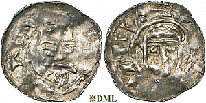 Денарий, Германия, Швабия, Heinrich III (1046-1056), м.д. Strassburg, Dbg. 709