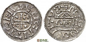 Денарий, Германия, Бавария, Heinrich II (1002-1024), м.д. Regensburg, монетарий ANNO, Hahn 1976, 27a3