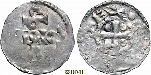 Денарий, Германия, Нижняя Лотарингия,Otto II (936-973) или Otto II (973-983), м.д. Nijmegen-Tiel, Ilisch 2000, 8.1