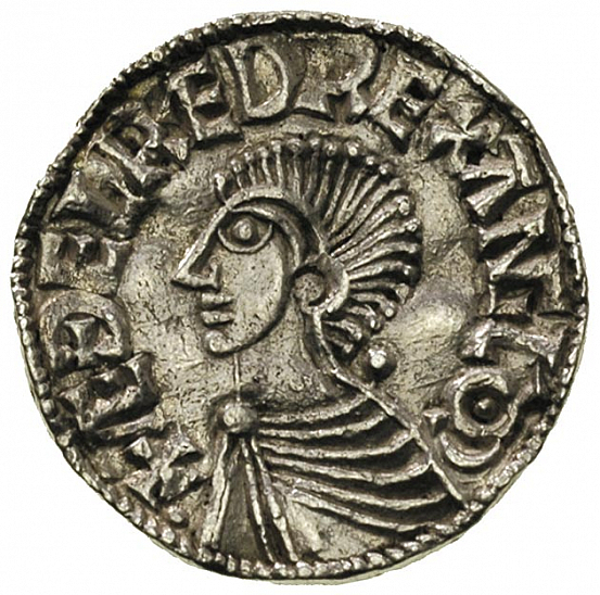 Денарий, Англия, Æthelred II (978-1016), м.д. Hereford, монетарий Dilion