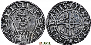 Денарий, Англия, William I (1066-1087), м.д. Shaftesbury, монетарий Alfnoth, North 846