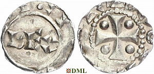 Денарий, Германия, Нижняя Лотарингия, Heinrich II (1002-1024), м.д. Deventer, Ilisch 2000, 1.6