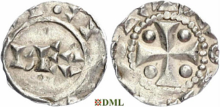 Денарий, Германия, Нижняя Лотарингия, Heinrich II (1002-1024), м.д. Deventer, Ilisch 2000, 1.6