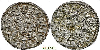 Денарий, Англия, Æthelred II (978-1016), м.д. Bridport, монетарий Eadnoth, North 768