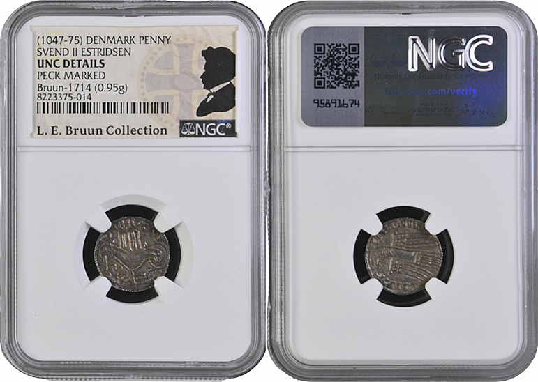 Денарий, Дания, Sven Estridsen (1047-1075), м.д. Lund, Hbg. 17