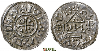 Денарий, Германия, Бавария, Heinrich II (1002-1024), м.д. Regensburg, монетарий ENCI, Hahn 1976, 27d5