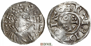 Денарий, Германия, Бавария, Heinrich II (1002-1024), м.д. Regensburg, монетарий IZO, Hahn 1976, 29c2