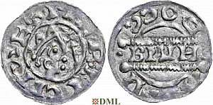 Денарий, Германия, Нижняя Лотарингия, Bruno III (1050-1057), м.д. Dokkum, Ilisch 2000, 21.19