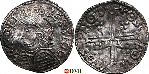 Денарий, Англия, Æthelred II (978-1016), м.д. Nottingham, монетарий Oswold, North 775