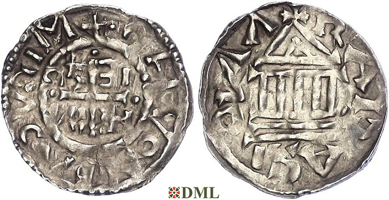 Денарий, Германия, Бавария, Heinrich III (1027-1039) и Konrad II (1024-1039), м.д. Regensburg, Hahn 1976, 35