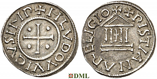 Денье, Каролинги, Louis le Pieux (814-840), Unknown mints, Depeyrot 1179