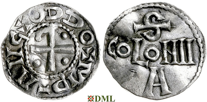 Денарий, Германия, Нижняя Лотарингия, Otto I (936-973) или Otto II (973-983), м.д. Koln, Dbg. 334