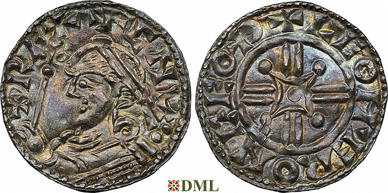 Денарий, Англия, Harthaknut (1035-1042), м.д. Gothaburig, монетарий Leomær, North 799