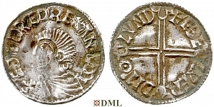 Денарий, Англия, Æthelred II (978-1016), м.д. London, монетарий Aethelwerd, North 774