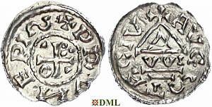 Денарий, Германия, Швабия, Bruno (1006-1029), м.д. Augsburg, монетарий WI, Hahn 1976, 142a2