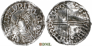 Денарий, Англия, Æthelred II (978-1016), м.д. Winchester, монетарий Birhtwold, North 774