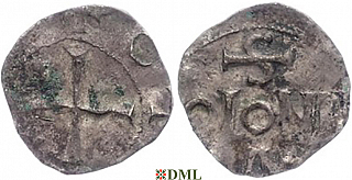 Денарий, Германия, Нижняя Лотарингия, Otto III (983-1002), м.д. Koln, Dbg. 331