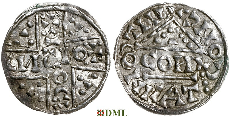 Денарий, Германия, Бавария, Heinrich V (1004-1026), м.д. Regensburg, монетарий CONR, Hahn 1976, 31c2