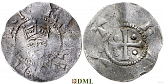 Денарий, Германия, Нижняя Лотарингия, Heinrich II (1002-1024), м.д. Tiel, Ilisch 2000, 3.3