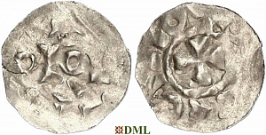 Денарий, Германия, Нижняя Лотарингия, Otto II (973-983) или Otto III (983-1002), м.д. Nijmegen-Tiel, Ilisch 2000, 8.5