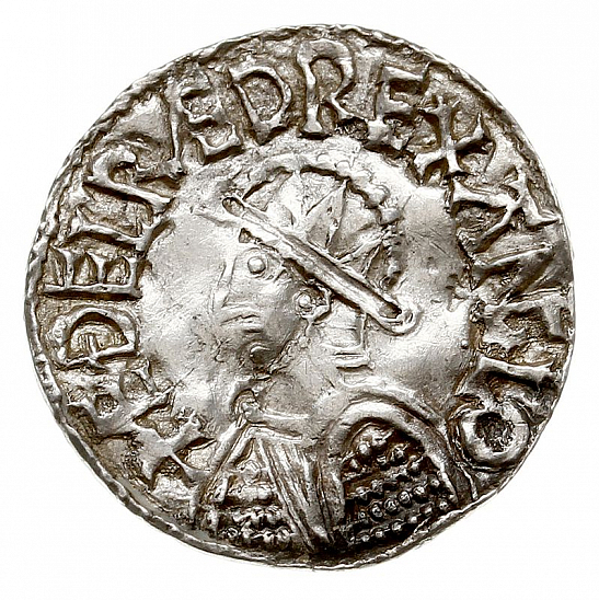 Денарий, Англия, Æthelred II (978-1016), м.д. York, монетарий Arnthor, North 775