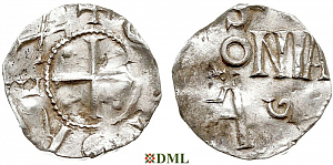 Денарий, Германия, Нижняя Лотарингия, Otto III (983-1002), м.д. Koln, Dbg 331