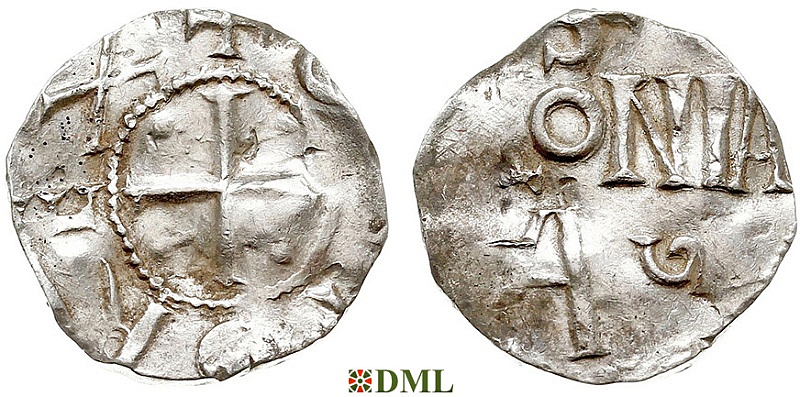 Денарий, Германия, Нижняя Лотарингия, Otto III (983-1002), м.д. Koln, Dbg 331
