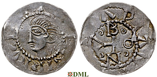 Денарий, Германия, Нижняя Лотарингия, Heinrich II (1002-1024), м.д. Deventer, Ilisch 2000, 1.9