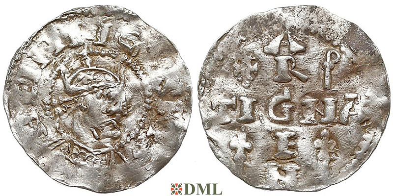 Денарий, Германия, Швабия, Heinrich II (1002-1024), м.д. Strassburg, Dbg. 918