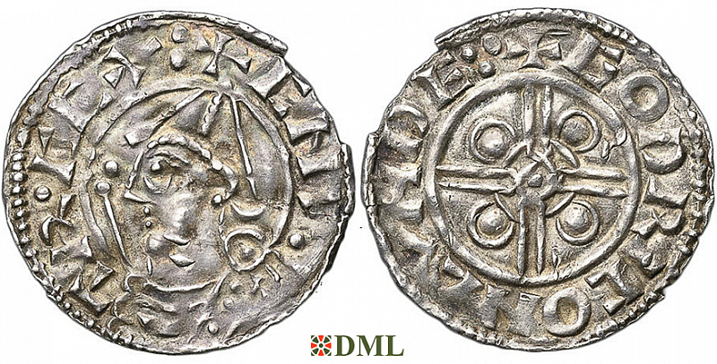 Денарий, Англия, Cnut (1016-1035), м.д. London, монетарий Godric, North 787