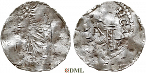 Денарий, Германия, Франкония, Heinrich II (1002-1024), м.д. Mainz, Dbg. 788
