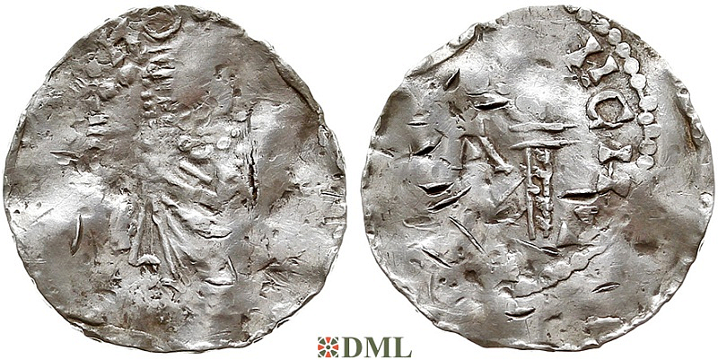 Денарий, Германия, Франкония, Heinrich II (1002-1024), м.д. Mainz, Dbg. 788