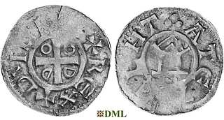 Денарий, Германия, Саксония, Otto III (983-1002), м.д. Goslar, type OAP