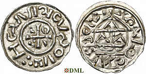 Денарий, Германия, Бавария, Heinrich II (1002-1024), м.д. Salzburg, монетарий WΛ, Hahn 1976, 89b2