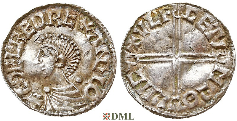 Денарий, Англия, Æthelred II (978-1016), м.д. Lincoln, монетарий Ulfcetel, North 774