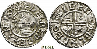 Денарий, Англия, Æthelred II (978-1016), м.д. Gloucester, монетарий Leofsige, North 770