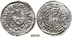 Денарий, Германия, Швабия, Heinrich II (1002-1024), м.д. Esslingen, Dbg. 951