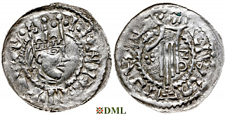 Денарий, Германия, Швабия, Heinrich II (1002-1024), м.д. Esslingen, Dbg. 951