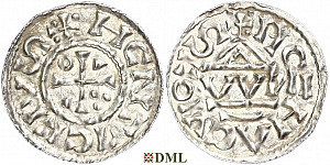 Денарий, Германия, Бавария, Heinrich II (1002-1024), м.д. Regensburg, монетарий OWNI, Hahn 1976, 27j2
