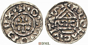 Денарий, Германия, Бавария, Otto I (976-982), м.д. Regensburg, монетарий NICI, Hahn 1976, 17h1
