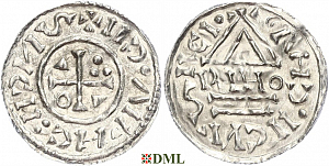 Денарий, Германия, Бавария, Heinrich II (1002-1024), м.д. Neuburg, монетарий RIHO, Hahn 1976, 85b1