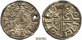 Денарий, Англия, Æthelred II (978-1016), м.д. Canterbury, монетарий Leofric, North 770