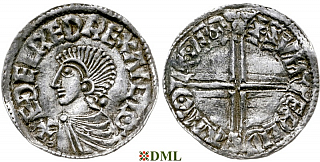 Денарий, Англия, Æthelred II (978-1016), м.д. York, монетарий Sumerlede, North 774