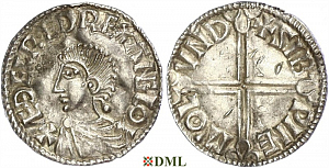 Денарий, Англия, Æthelred II (978-1016), м.д. London, монетарий Sibwine, North 774