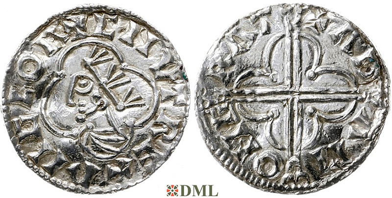 Денарий, Англия, Cnut (1016-1035), м.д. Cambridge, монетарий Ada, North 781