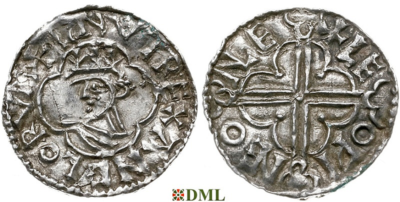 Денарий, Англия, Cnut (1016-1035), м.д. Lewes, монетарий Leofwine, North 781